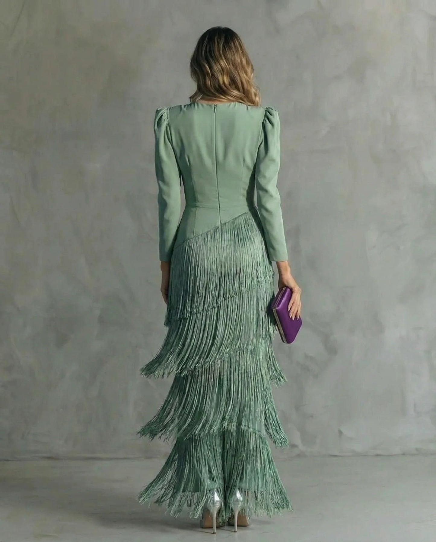 Méléa - robe midi frangé