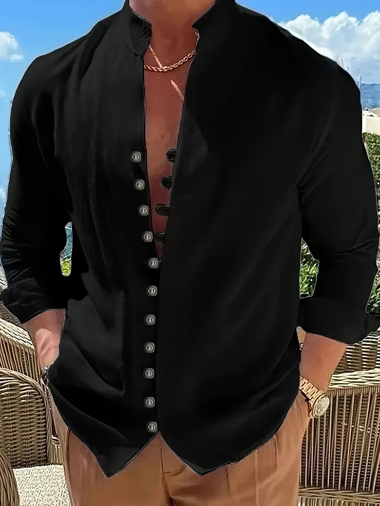 Oberta - Chemise col mandarin