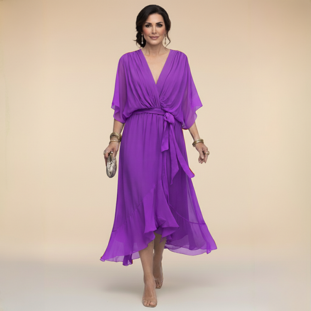 Leblanc™ | Robe en chiffon à décolleté V