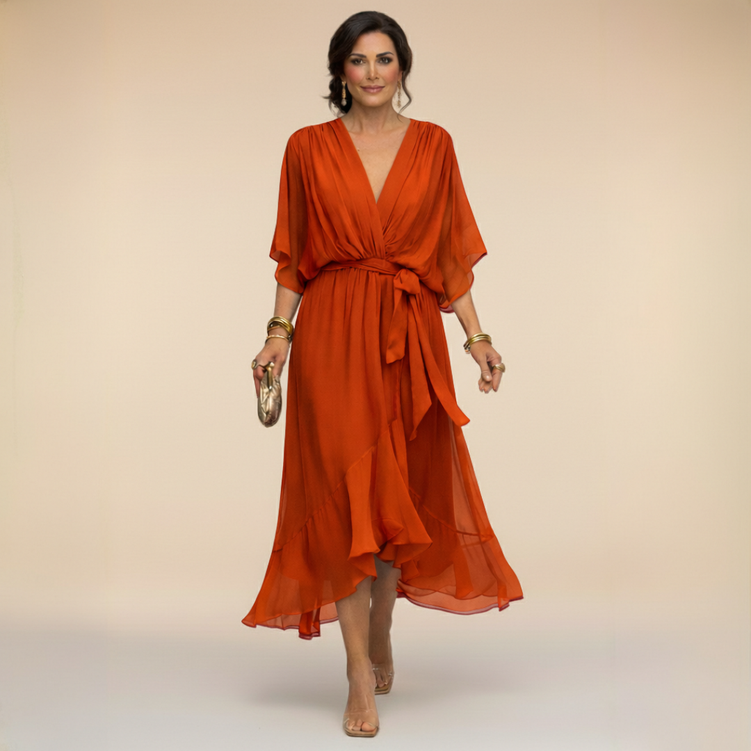 Leblanc™ | Robe en chiffon à décolleté V