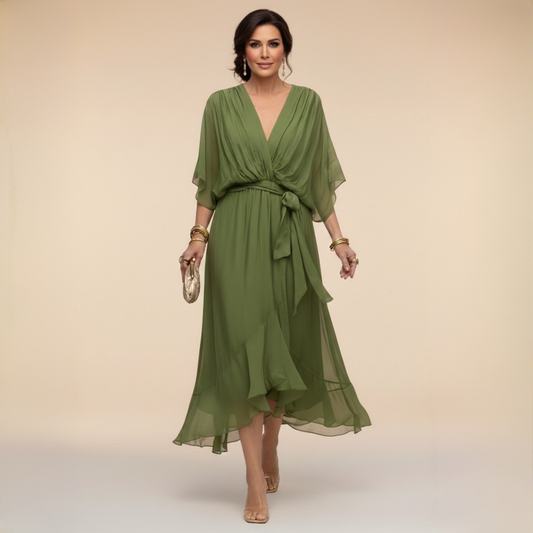 Leblanc™ | Robe en chiffon à décolleté V