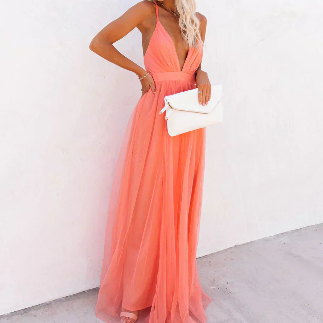 Malae - Robe lumière corail