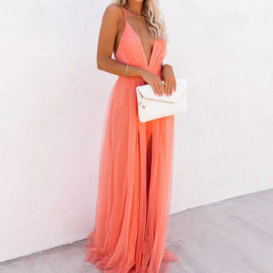 Malae - Robe lumière corail