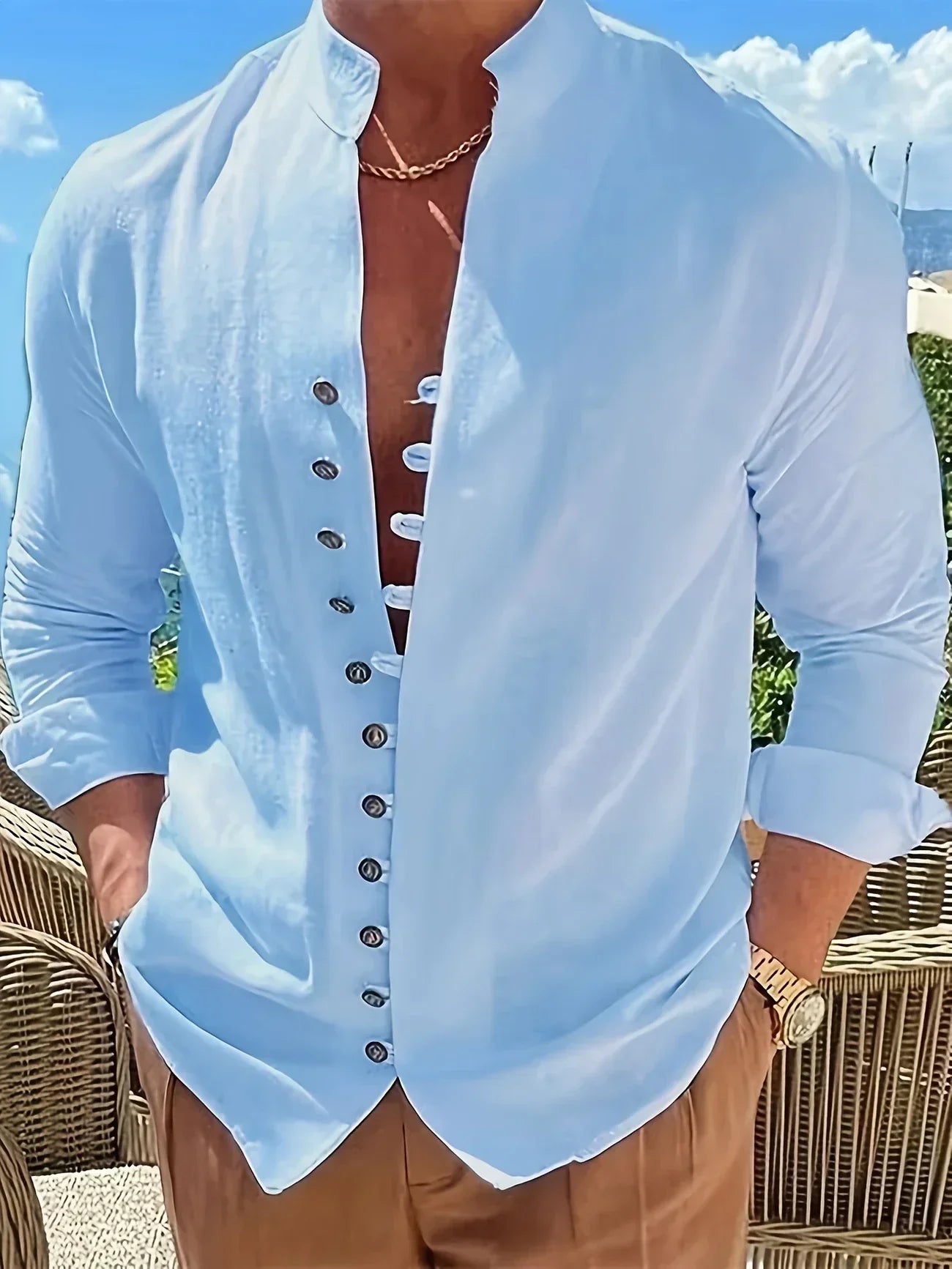 Oberta - Chemise col mandarin