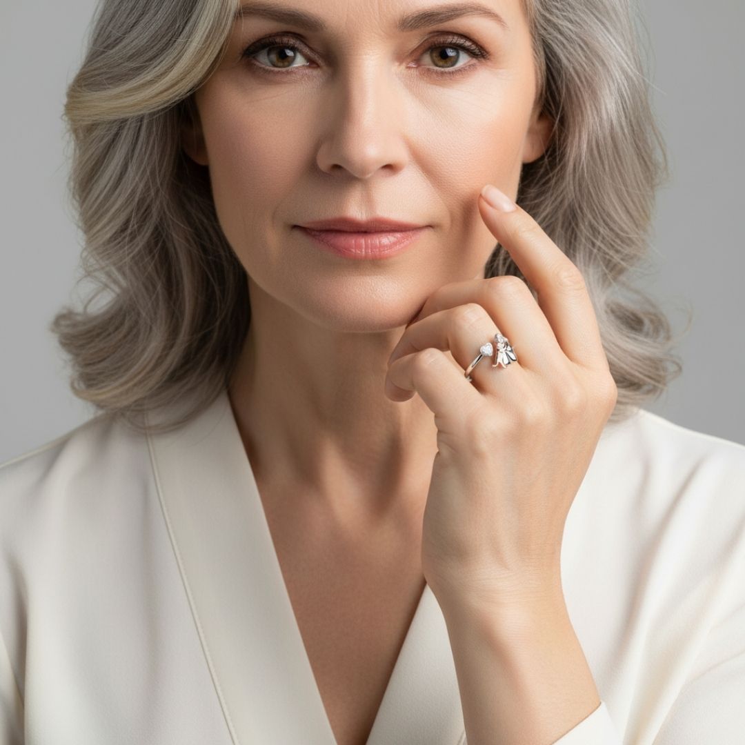 Anna - Bague avec Icône de Chien (Rose)