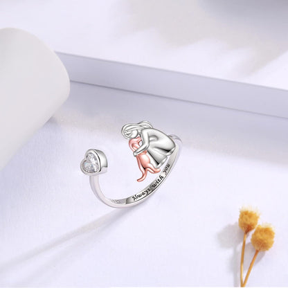 Anna - Bague avec Icône de Chien (Rose)