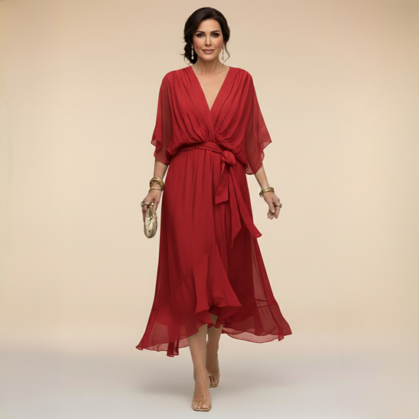 Leblanc™ | Robe en chiffon à décolleté V