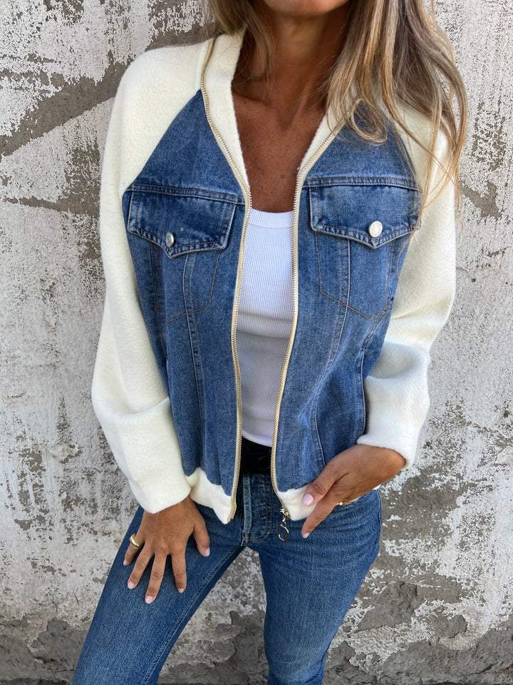 Veste Femme Zip Col V Élégante – Vêtement Décontracté Quotidien