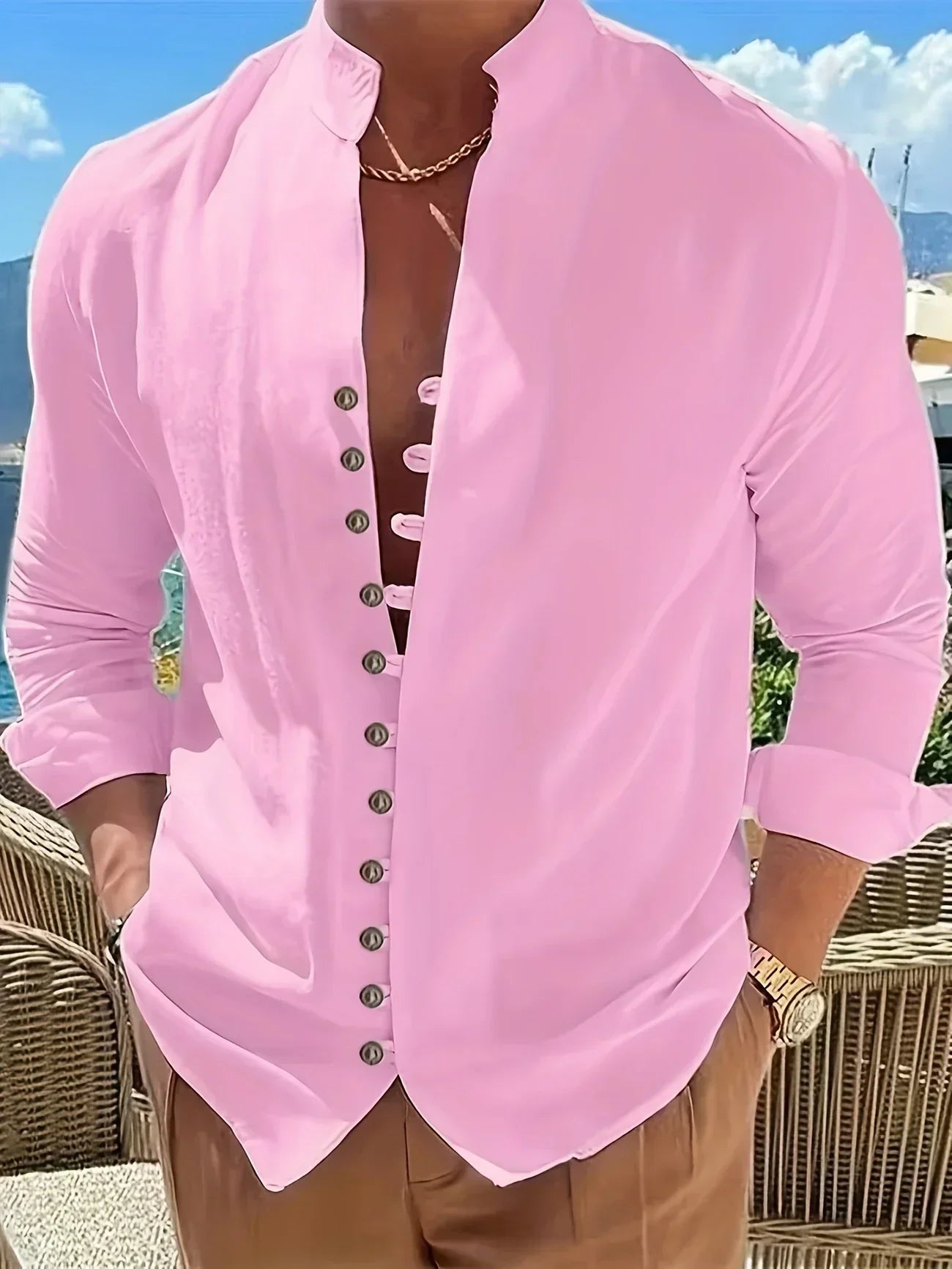 Oberta - Chemise col mandarin