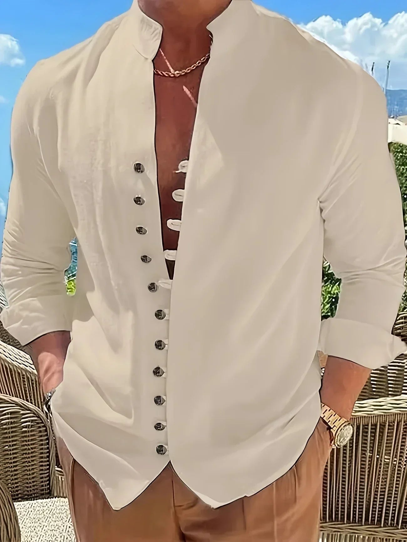 Oberta - Chemise col mandarin