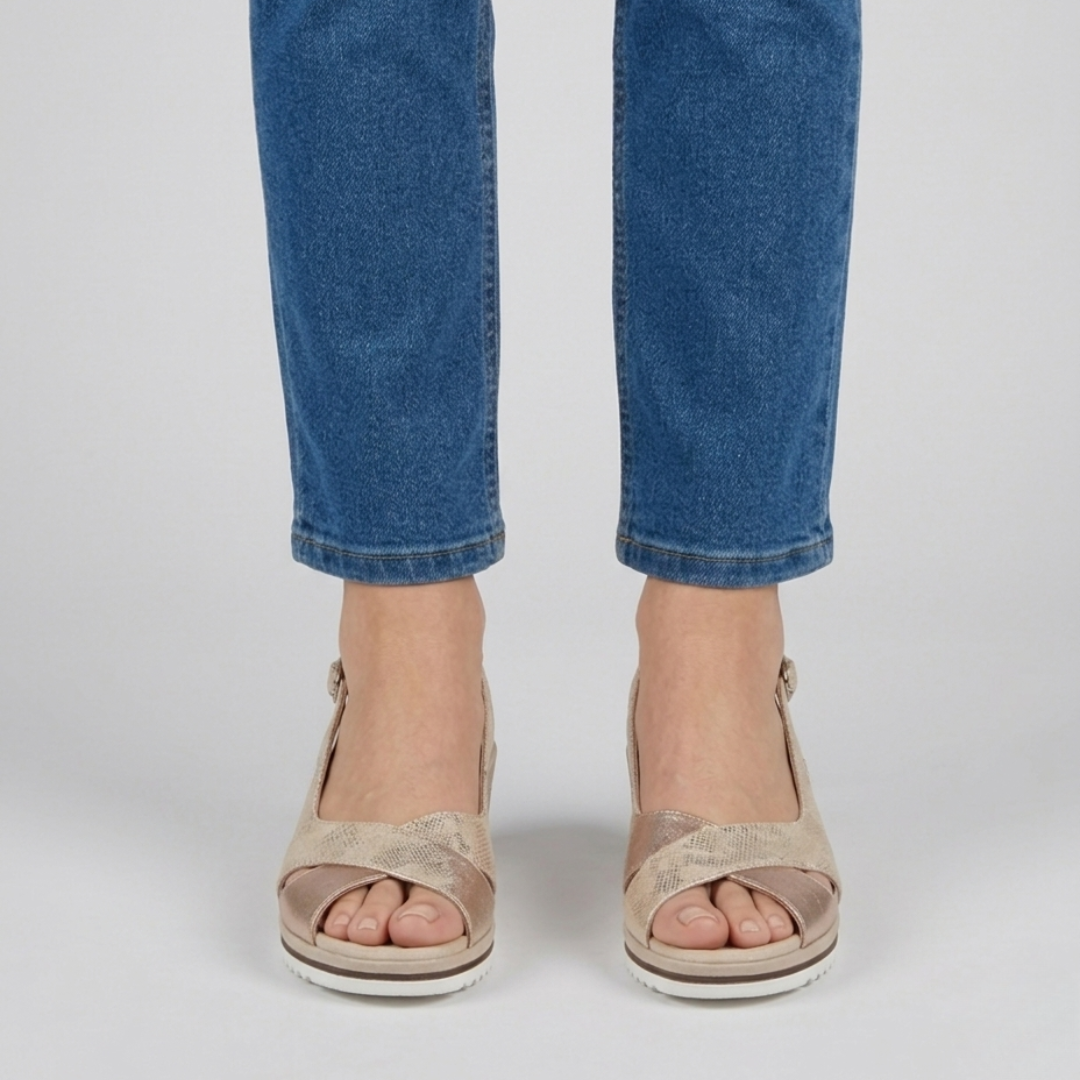 Francesca - sandalo comfort donna con zeppa