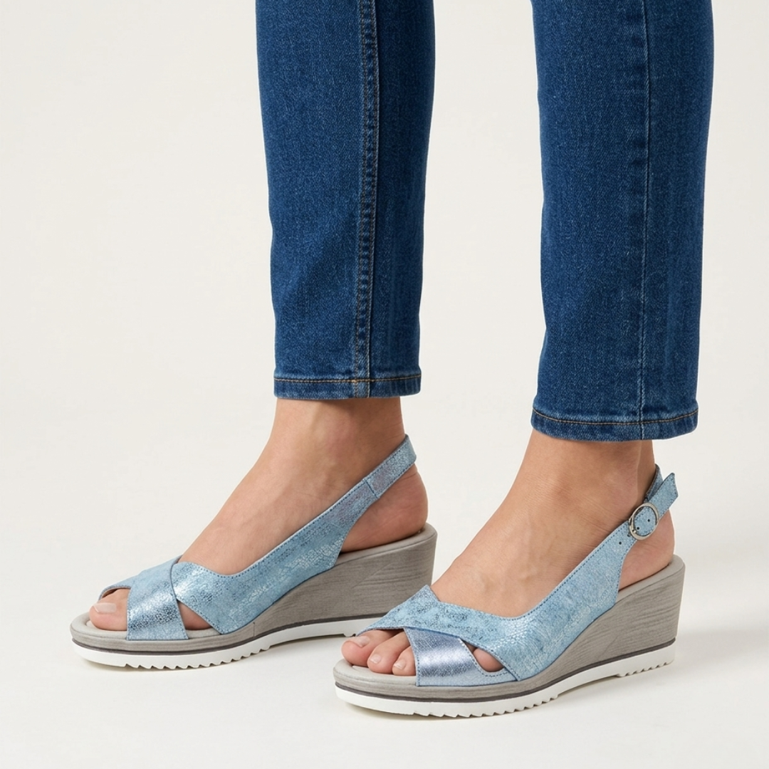 Francesca - sandalo comfort donna con zeppa