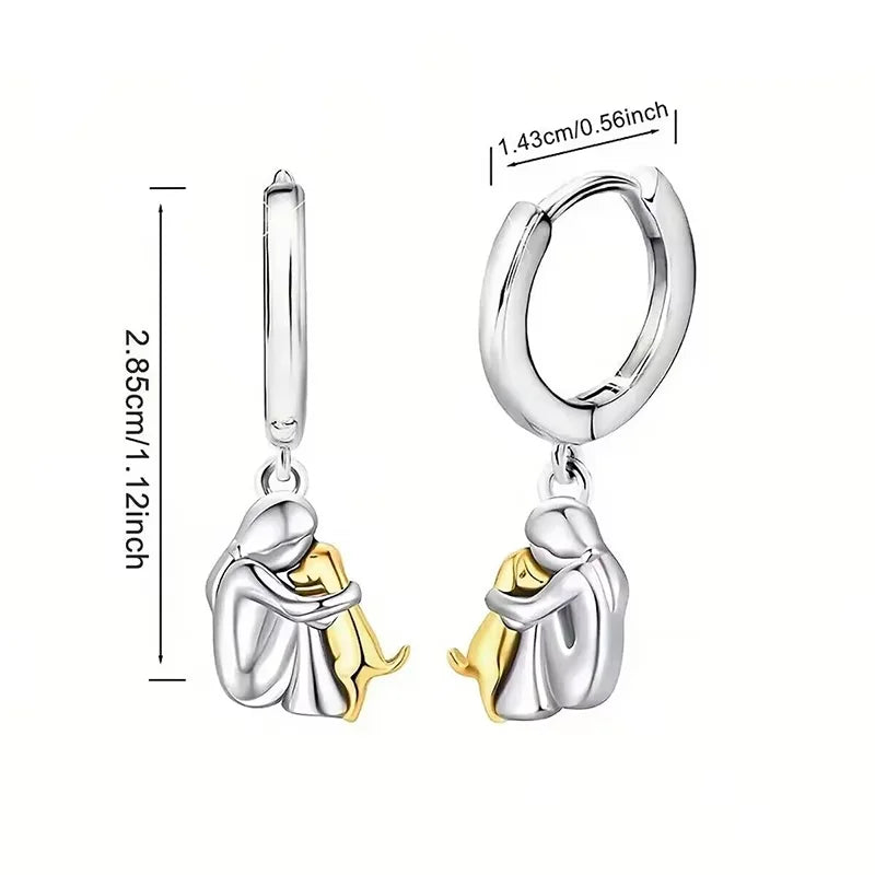 Ginna - Boucles d’Oreilles Icône Chien (Fermoir Rond)