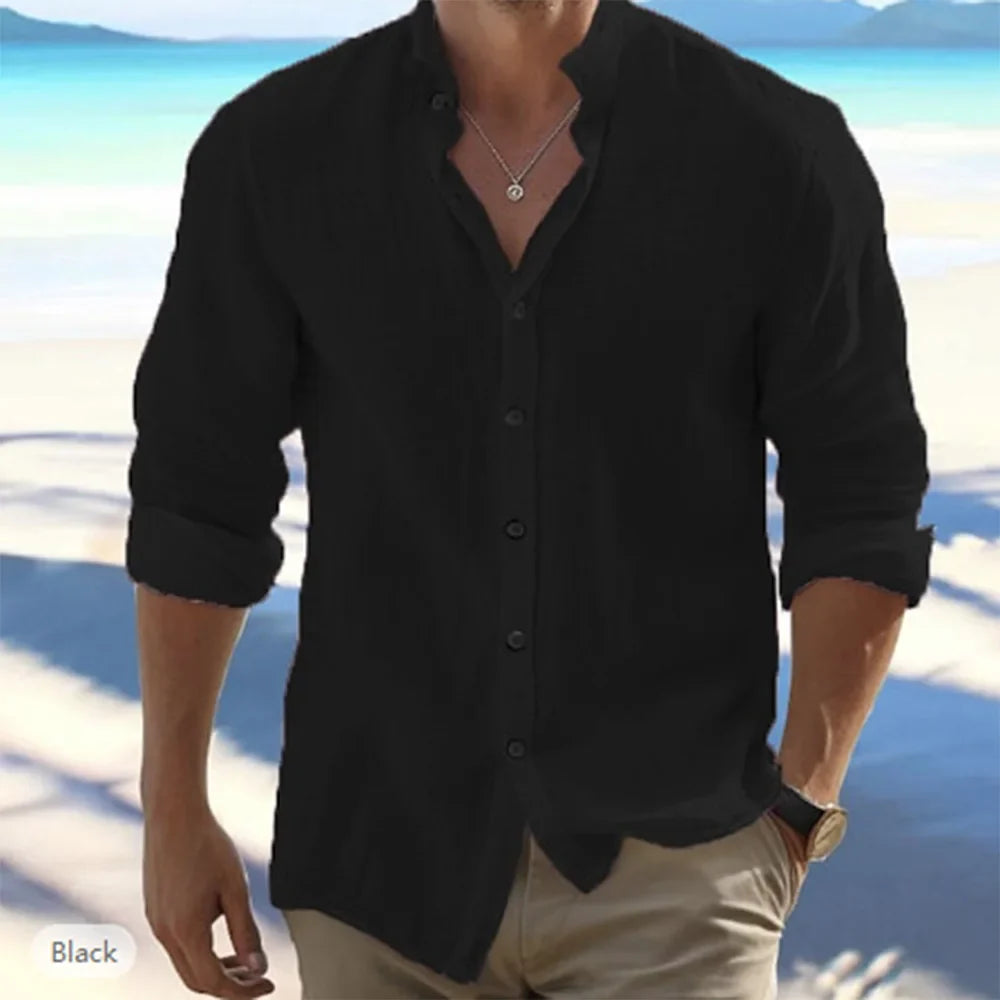 Adrien - Chemise Homme Manches Longues Lin Coton