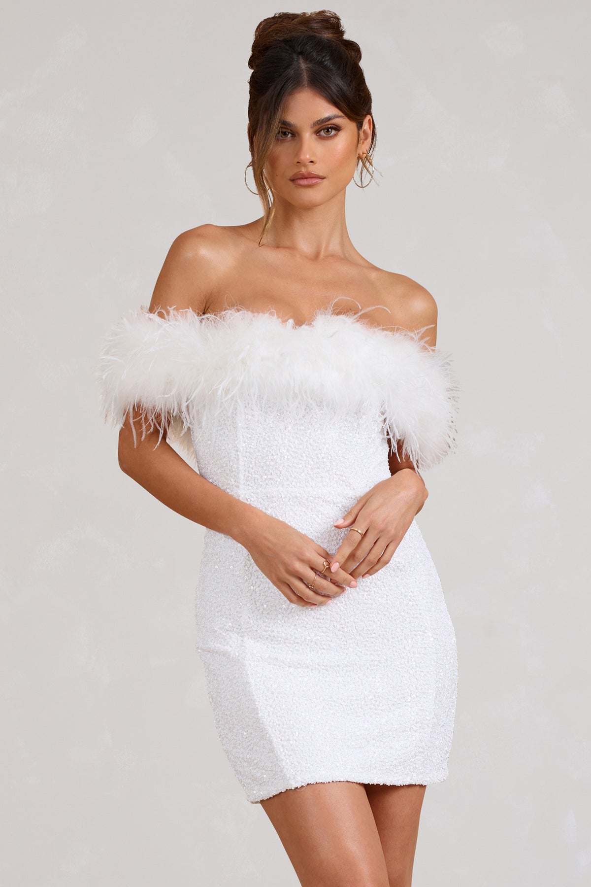 Leblanc™ | Robe à pailettes avec plumes