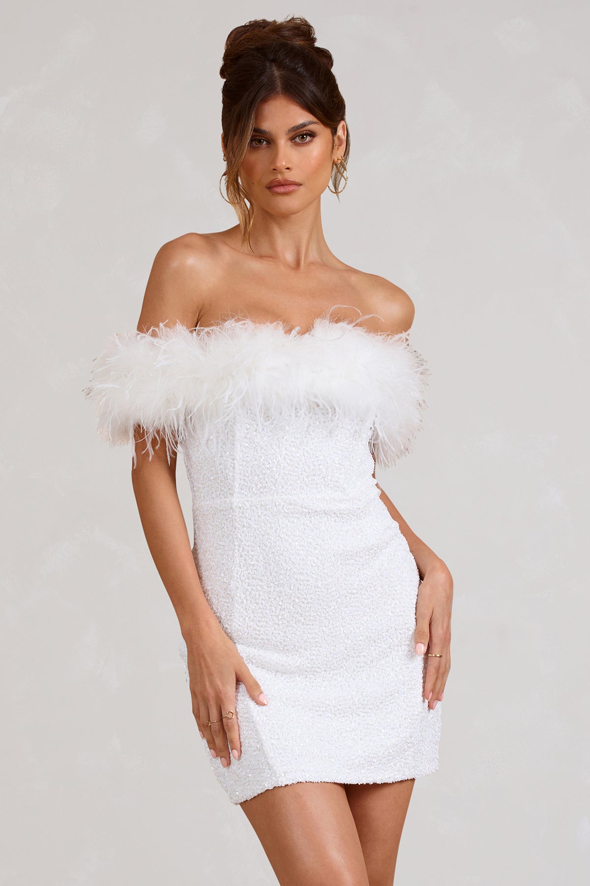 Leblanc™ | Robe à pailettes avec plumes