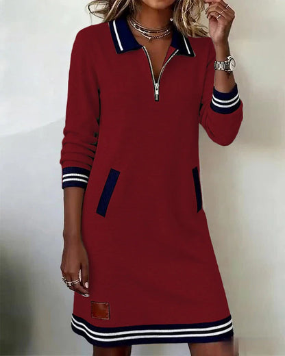 Clarissa - Robe sweat à col zippé