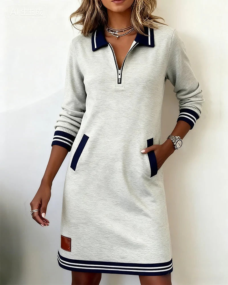 Clarissa - Robe sweat à col zippé