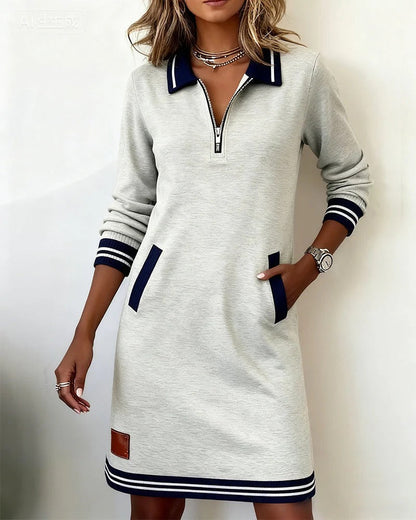 Clarissa - Robe sweat à col zippé
