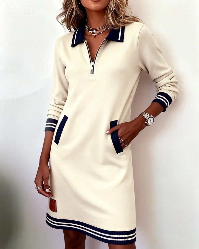 Clarissa - Robe sweat à col zippé