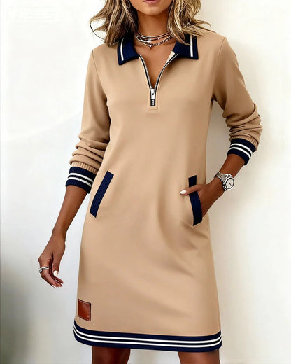 Clarissa - Robe sweat à col zippé