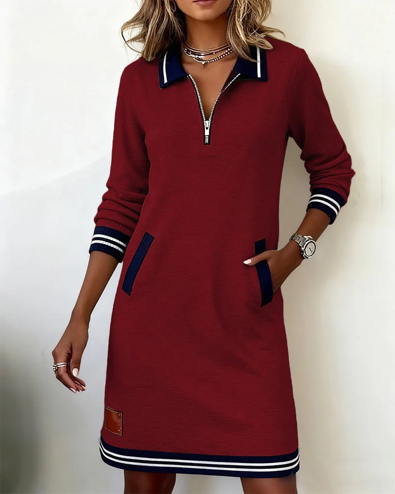 Clarissa - Robe sweat à col zippé