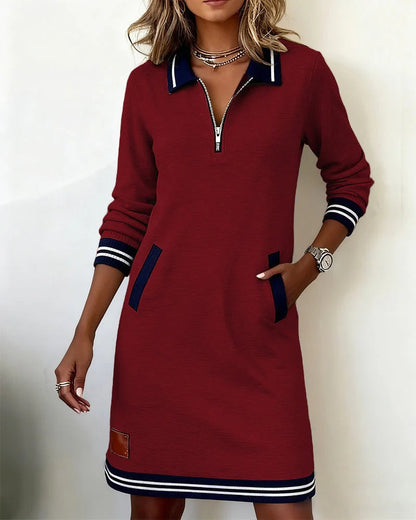 Clarissa - Robe sweat à col zippé