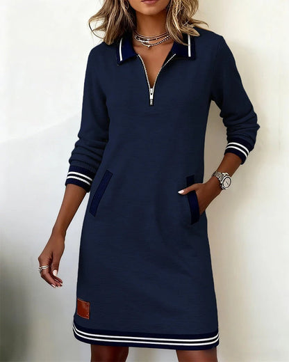 Clarissa - Robe sweat à col zippé