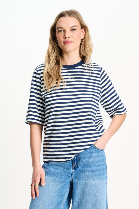 Marine - Tee-shirt style mariniére