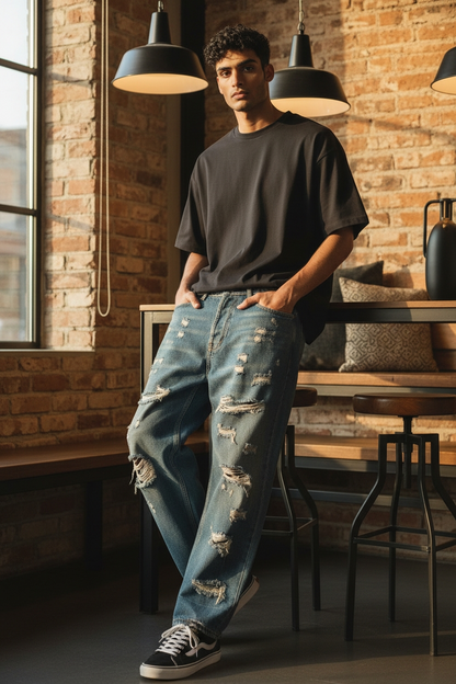 Jeans N° 44 - bleu coupe large