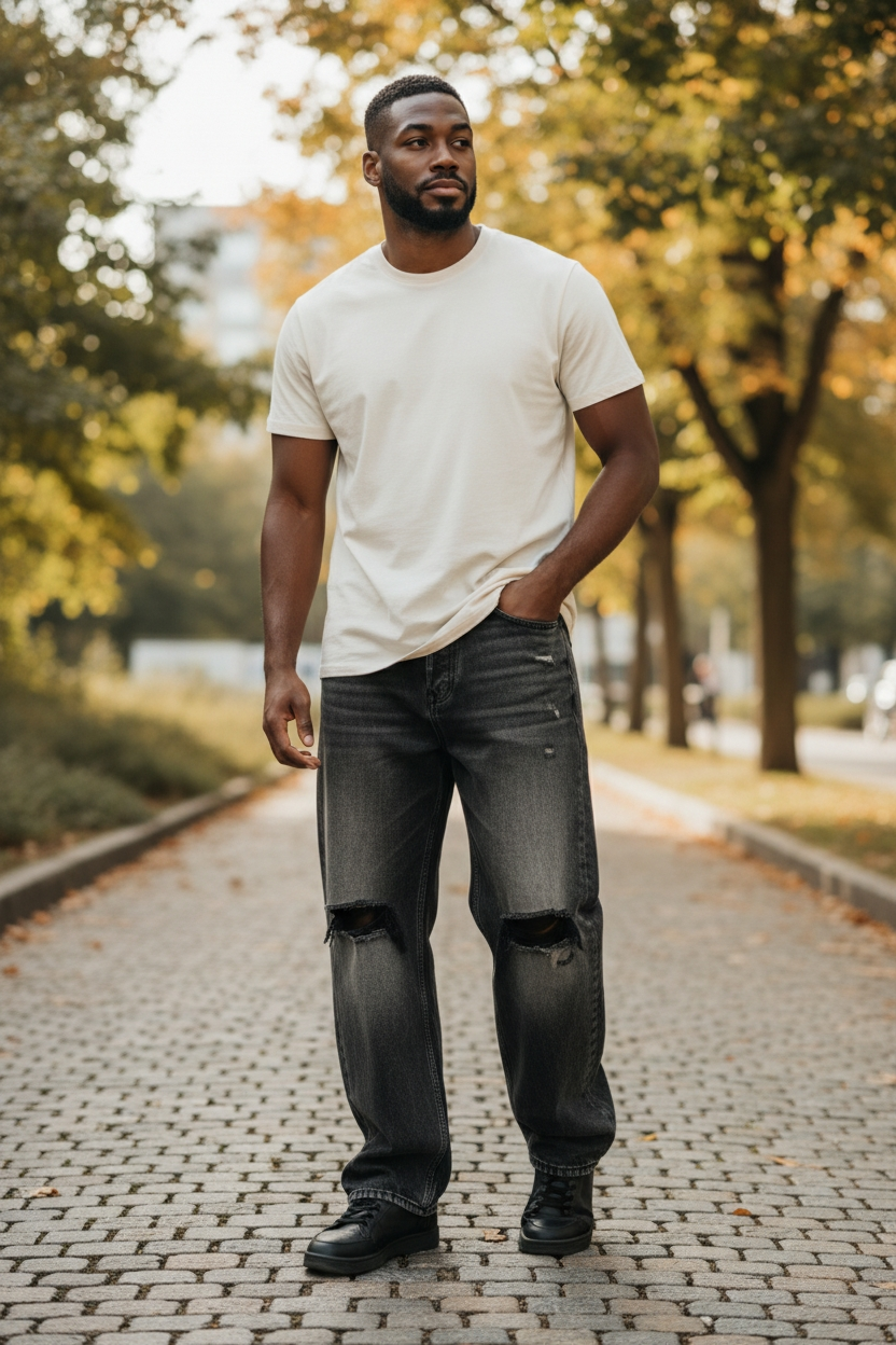 Jeans n° 83 - gris coupe droite