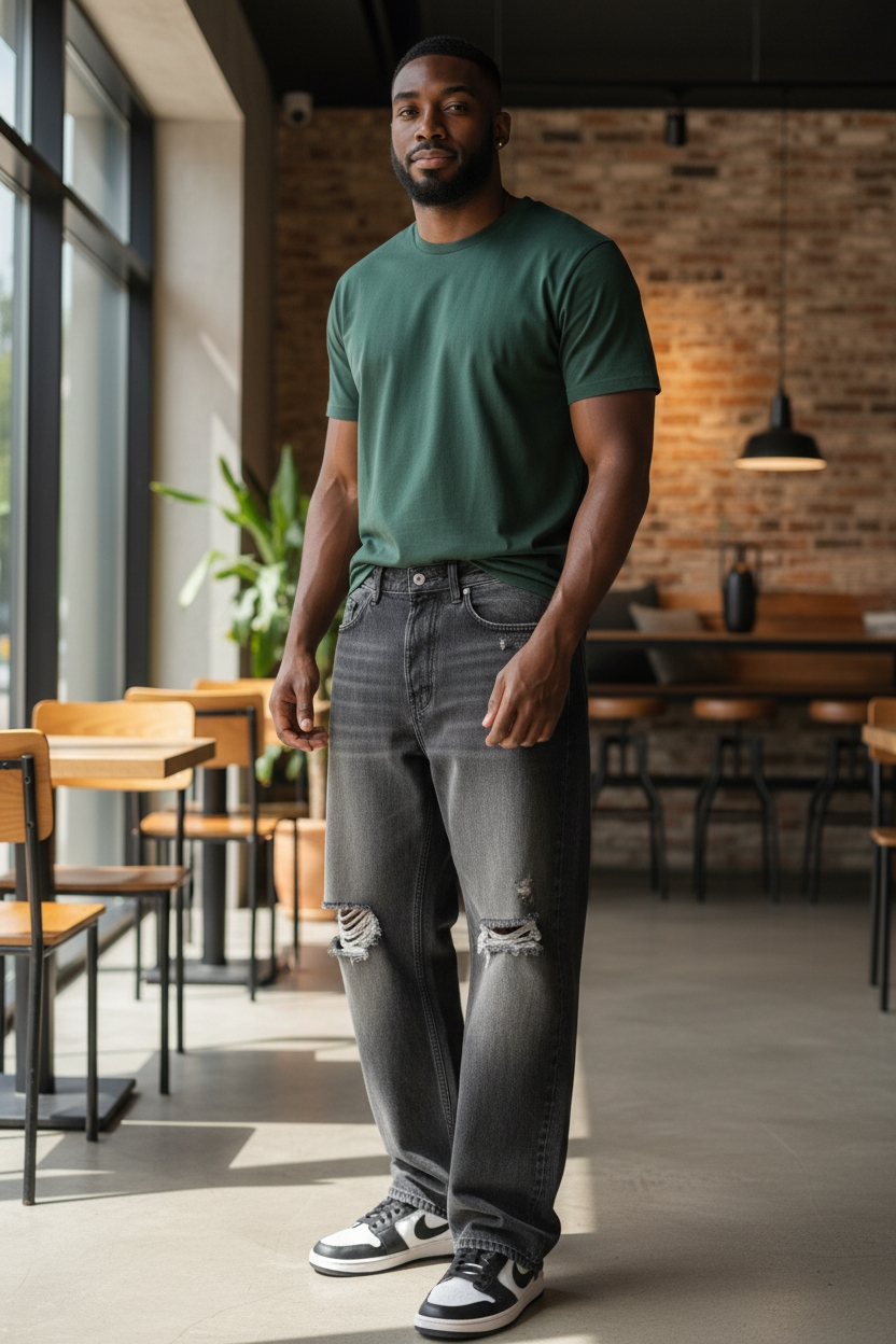 Jeans n° 83 - gris coupe droite