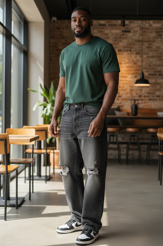 Jeans n° 83 - gris coupe droite