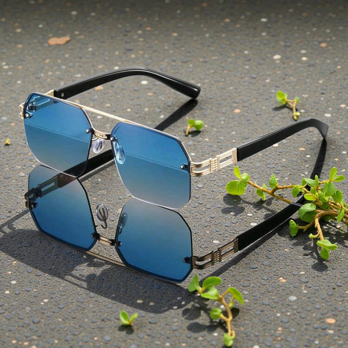 Filo - Lunette carré bleue argenté