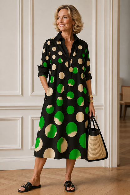 Jihane - Robe midi élégante et raffinée