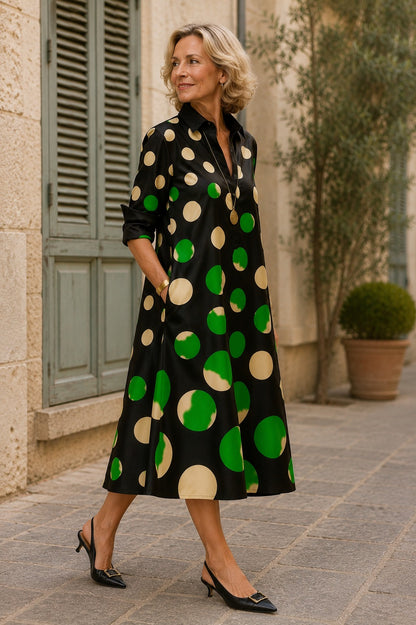 Jihane - Robe midi élégante et raffinée