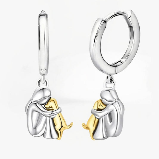 Ginna - Boucles d’Oreilles Icône Chien (Fermoir Rond)