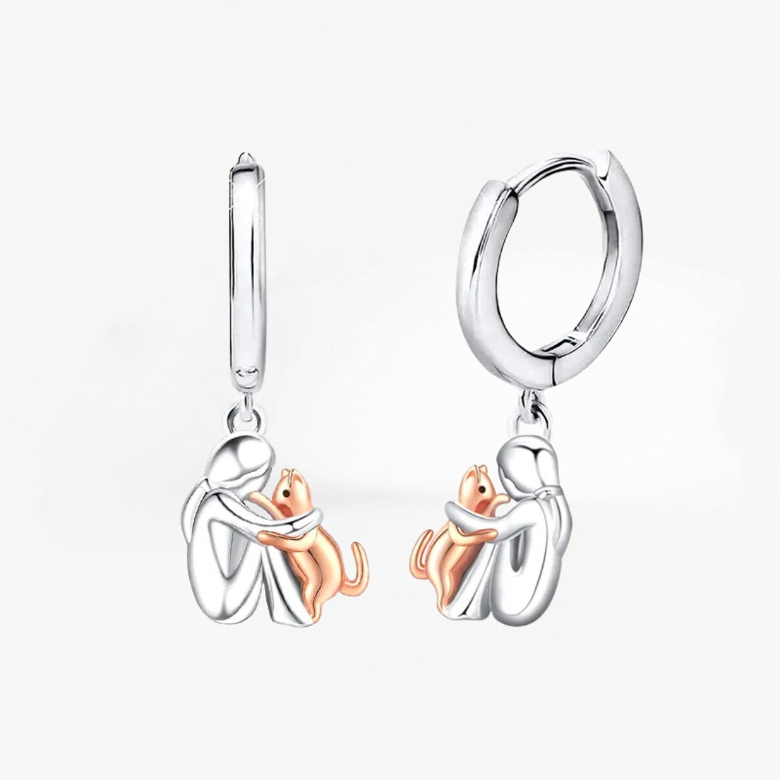 Lilie - Boucles d’Oreilles Icône Chat (Fermoir Rond)
