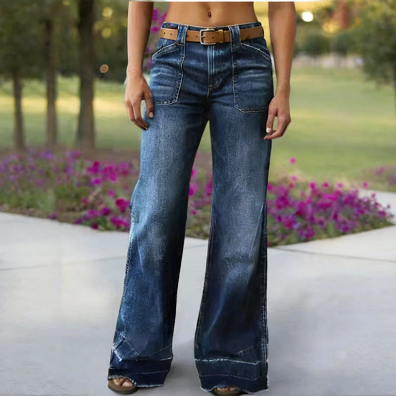 🎉👖50% di sconto! Jeans svasati retrò da donna: vestibilità aderente, tasche ampie e denim elasticizzato ultra confortevole