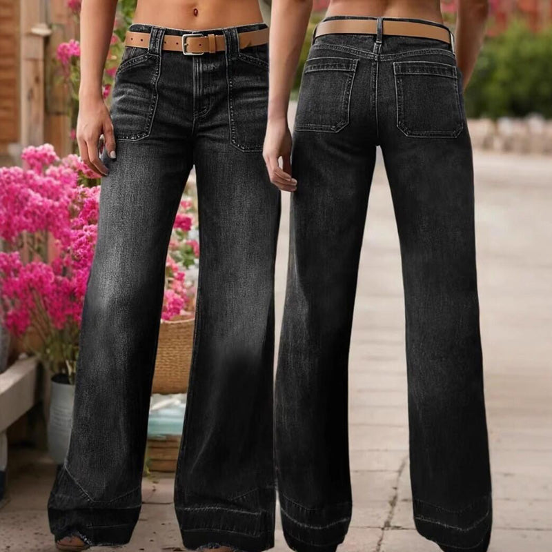 🎉👖50% di sconto! Jeans svasati retrò da donna: vestibilità aderente, tasche ampie e denim elasticizzato ultra confortevole