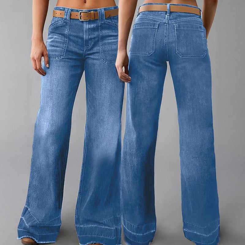 🎉👖50% di sconto! Jeans svasati retrò da donna: vestibilità aderente, tasche ampie e denim elasticizzato ultra confortevole