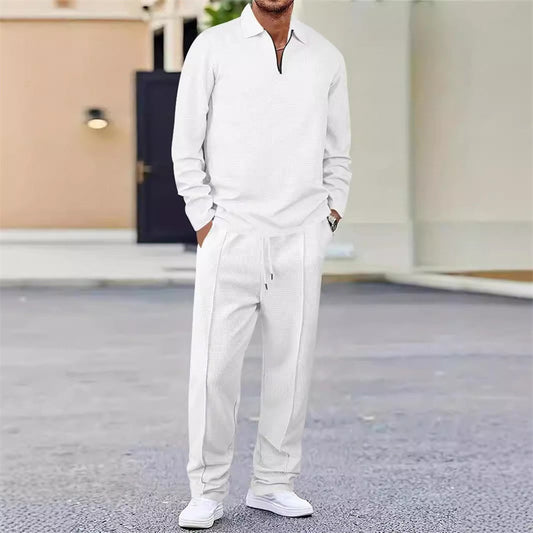 Demario - sweat en maille gaufrée et pantalon droit