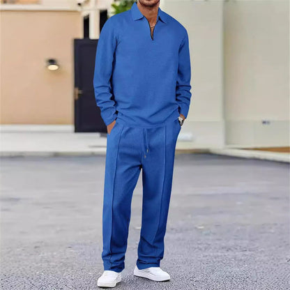 Demario - sweat en maille gaufrée et pantalon droit